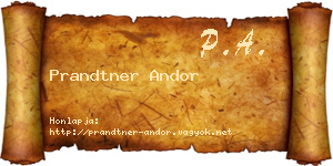 Prandtner Andor névjegykártya