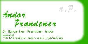 andor prandtner business card